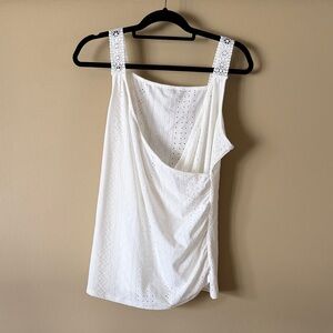 Elegant White Eyelet Women's Top
